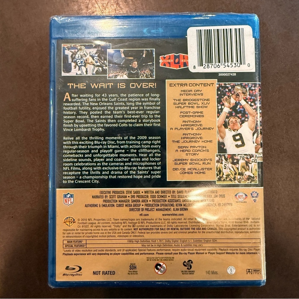 NFL New Orleans Super Bowl XLIV Champions Blu-ray - Blue and Gold - Picture 2 of 3